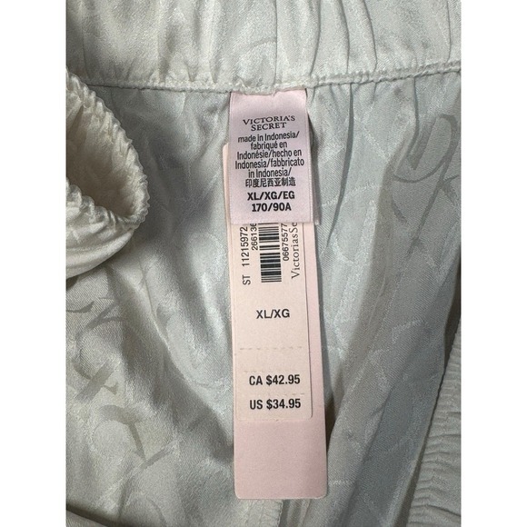 Victoria's Secret Satin Racerback Tank Top & Bottom White Logo NWT  Size L /XL - Picture 12 of 13